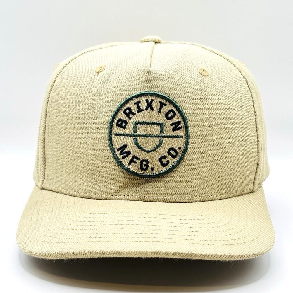 Brixton Mfg Hat Cap Snapback Beige Brown One Size Patch Adjustable